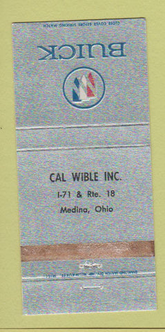 Matchbook Cover - Cal Wible Buick Medina OH WEAR 30 Strike