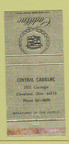 Matchbook Cover - Central Cadillac Cleveland OH WORN 30 Strike