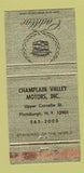 Matchbook Cover - Champlain Valley Cadillac Plattsburg NY WORN 30 Strike