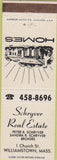 Matchbook Cover - Schryver Real Estate Williamstown MA white