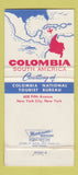 Matchbook Cover - Colombia Tourism New York City 30 Strike