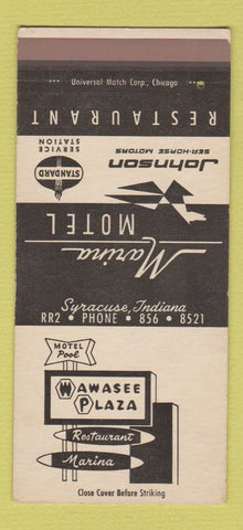 Matchbook Cover - Marina Motel Spencer IN Standard oil gas SAMPLE WEAR 30 Strike