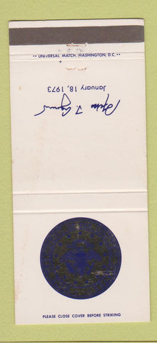 Matchbook Cover - Vice President US Spiro Agnew 1973 30 Strike