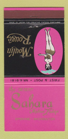 Matchbook Cover - Sahara Motor Lodge girlie Spokane WA 30 Strike