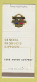 Matchbook Cover - Ford General Products Division Motors SAMPLE 30 Strike