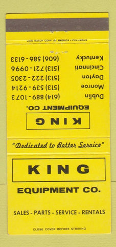 Matchbook Cover - King Equipment Dublin Monroe Dayton Cincinnati OH 30 Strike