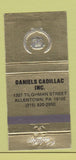 Matchbook Cover - Daniels Cadillac Allentown PA 30 Strike