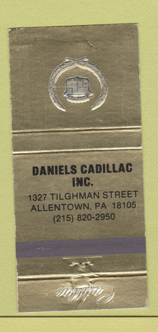 Matchbook Cover - Daniels Cadillac Allentown PA 30 Strike