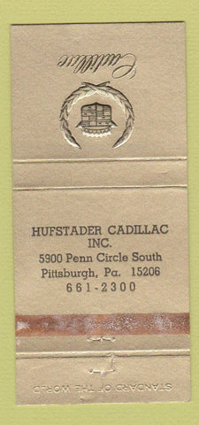 Matchbook Cover - Hufstader Cadillac Pittsburgh PA WORN 30 Strike