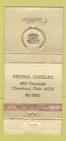 Matchbook Cover - Central Cadillac Cleveland OH WORN 30 Strike