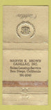Matchbook Cover - Marvin Brown Cadillac San Diego CA WORN 30 Strike