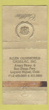 Matchbook Cover - Allen Oldsmobile Cadillac Laguna Niguel CA WORN 30 Strike