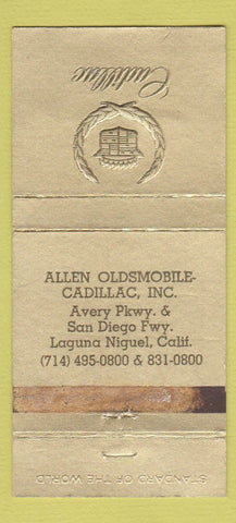 Matchbook Cover - Allen Oldsmobile Cadillac Laguna Niguel CA WORN 30 Strike