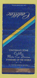 Matchbook Cover - Cadillac Cincinnati OH Zone WEAR 30 Strike