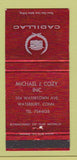 Matchbook Cover - Michael Cozy Cadillac Waterbury CT 30 Strike