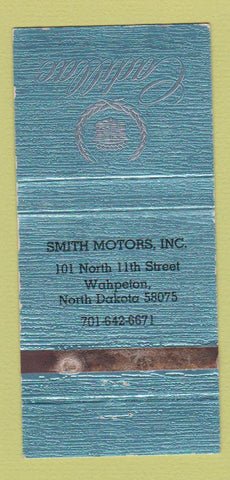 Matchbook Cover - Smith Motors Cadillac Wahpeton ND WORN 30 Strike