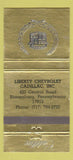 Matchbook Cover - Liberty Chevrolet Cadillac Bloomsburg PA 30 Strike