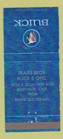 Matchbook Cover - Peairs Bros Buick Opel Bellflower CA 30 Strike