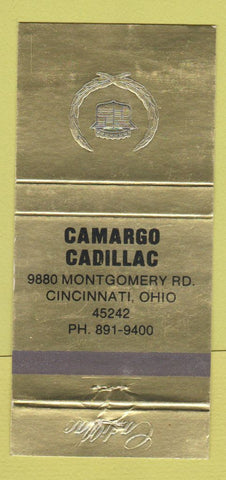 Matchbook Cover - Camargo Cadillac Cincinnati OH 30 Strike