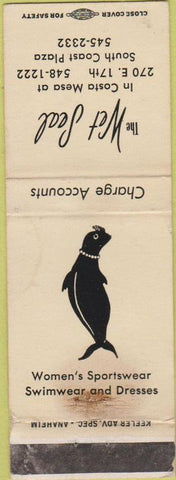 Matchbook Cover - Teh Wet Seal Costa Mesa CA WEAR