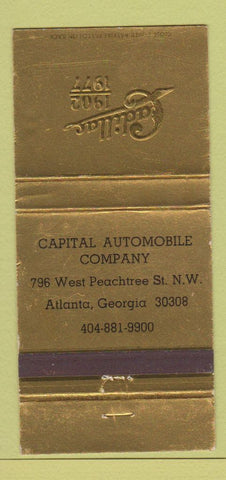 Matchbook Cover - 1977 Cadillac Capital Atlanta GA 30 Strike
