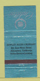 Matchbook Cover - Bewley Allen Cadillac Alhambra CA WEAR 30 Strike