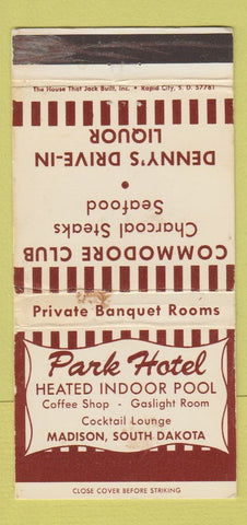 Matchbook Cover - Park Hotel Madison SD WORN 30 Strike