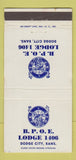 Matchbook Cover - Elks Lodge Dodge City KS 30 Strike