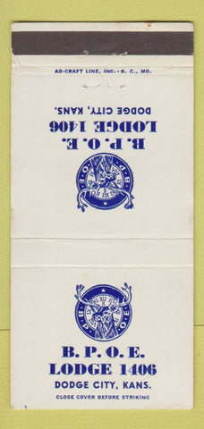 Matchbook Cover - Elks Lodge Dodge City KS 30 Strike