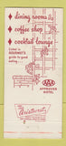 Matchbook Cover - Gus Genetti Hotel Motel Hazleton PA 30 Strike