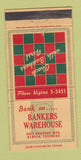 Matchbook Cover - Bankers Warehouse Denver Colorado 30 Strike