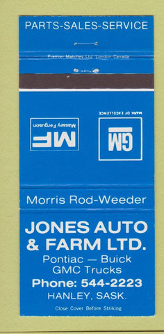 Matchbook Cover - Massey Ferguson Tractors GM Hanley SK Jones Auto 30 Strike