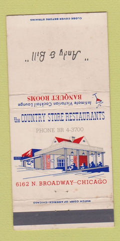 Matchbook Cover - Country Store Restaurants Chicago IL WEAR 30 Strike