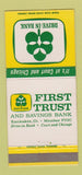 Matchbook Cover - First Trust Savings Bank Kankakee IL 30 Strike