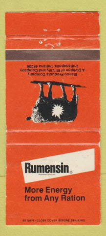 Matchbook Cover - Rumensin Elanco Livestock Indianapolis IN WEAR 30 Strike