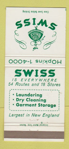 Matchbook Cover - Swiss Laundry Dry Cleaning New England 30 Strike