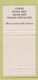 Matchbook Cover - La Trattoria Canton CT Italian restaurant 30 Strike