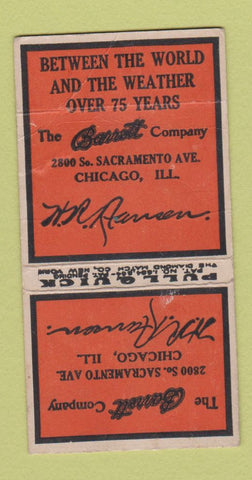 Matchbook Cover - Barrett Company Chicago IL WEAR DIAMOND PULLQUICK