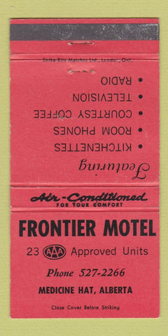Matchbook Cover - Frontier Motel Medicine Hat AB 30 Strike
