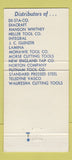 Matchbook Cover - Wilson Garner Cutting Tools Clawson MI 30 Strike