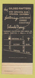 Matchbook Cover - Gilded Rafters Sepulveda CA 30 Strike