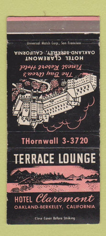 Matchbook Cover - Terrace Lounge Hotel Claremont Berkeley CA WORN 30 Strike