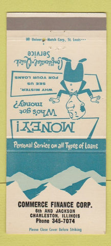 Matchbook Cover - Commerce Finance Corp Charleston IL 30 Strike