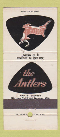 Matchbook Cover - The Antlers Stevens Point Wausau WI 30 Strike