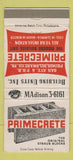 Matchbook Cover - Primerete Concrete Block Primos Delaware County PA 30 Strike