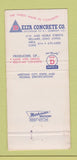 Matchbook Cover - Delta Concrete Bellaire OH 30 Strike