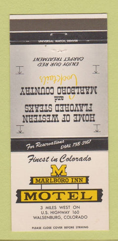 Matchbook Cover - Marlboro Inn Motel Walsenburg Colorado 30 Strike