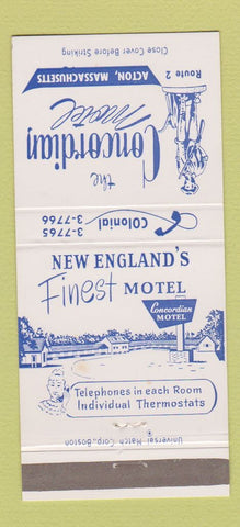 Matchbook Cover - Concordian Motel Acton MA 30 Strike