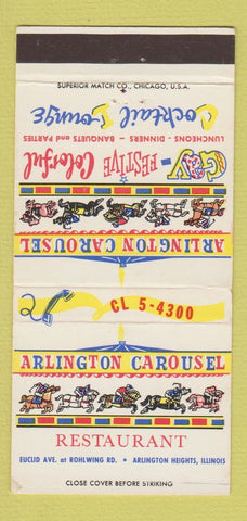 Matchbook Cover - Arlington Carousel Restaurant Arlington Heights IL 30 Strike