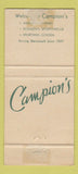 Matchbook Cover - Campion's Hanover NH WEAR 30 Strike